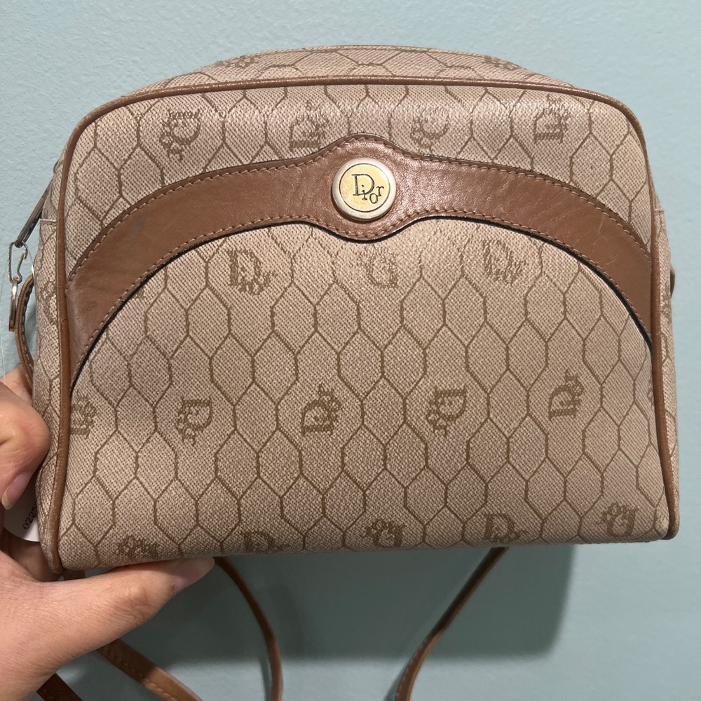 Dior Beige & Brown Monogram Crossbody Shoulder Bag - Picture 3 of 7